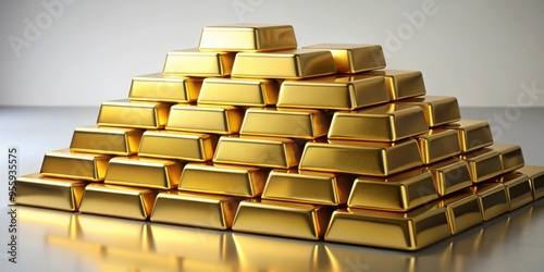 Layered gold bars symbolizing wealth, luxury, and investment value, gold, bars, stacked, financial, assets, luxury, precious