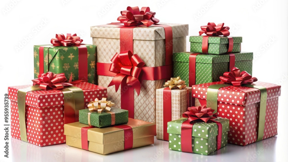 Festive Christmas gift boxes in various shapes and sizes perfect for everyone on your holiday shopping list, Christmas