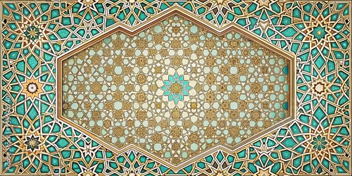 Islamic background with intricate arabesque patterns and geometric designs , Mosque, Islamic, Arabic, Culture