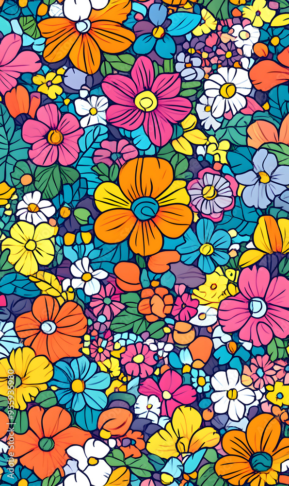 Japanese-style 2D illustrator doodle patterns for floor tiles and wallpaper Japanese-style 2D illustrator doodle patterns for floor tiles and wallpaper