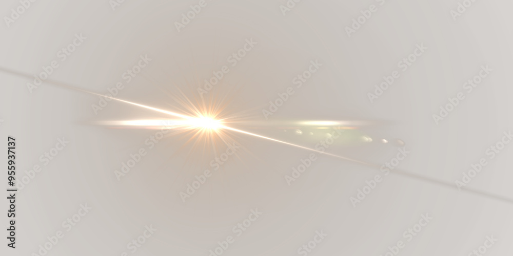 Glow effect. Star sparkles on a transparent background. Light Effects, lens flares, Sun flash with rays or spotlight and bokeh. Glow flare light effect.
