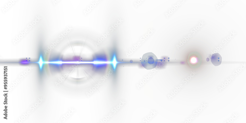 Glow effect. Star sparkles on a transparent background. Light Effects, lens flares, Sun flash with rays or spotlight and bokeh. Glow flare light effect.