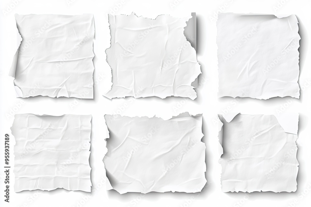 torn blank pages with uneven texture edges. set of ripped white paper sheets png isolated on transparent background. document or newspaper mockup , ai torn blank pages with uneven texture edges. set of ripped white paper sheets png isolated on transparent background. document or newspaper mockup , ai