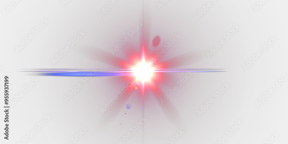 Glow effect. Star sparkles on a transparent background. Light Effects, lens flares, Sun flash with rays or spotlight and bokeh. Glow flare light effect.