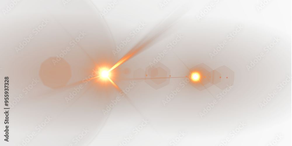 Glow effect. Star sparkles on a transparent background. Light Effects, lens flares, Sun flash with rays or spotlight and bokeh. Glow flare light effect.