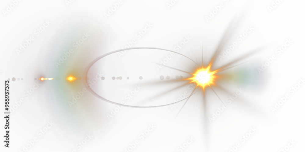 Glow effect. Star sparkles on a transparent background. Light Effects, lens flares, Sun flash with rays or spotlight and bokeh. Glow flare light effect.