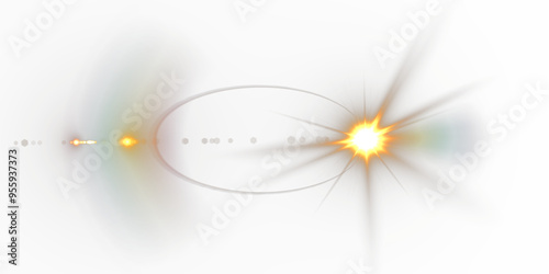 Obraz na płótnie Glow effect. Star sparkles on a transparent background. Light Effects, lens flares, Sun flash with rays or spotlight and bokeh. Glow flare light effect. w salonie