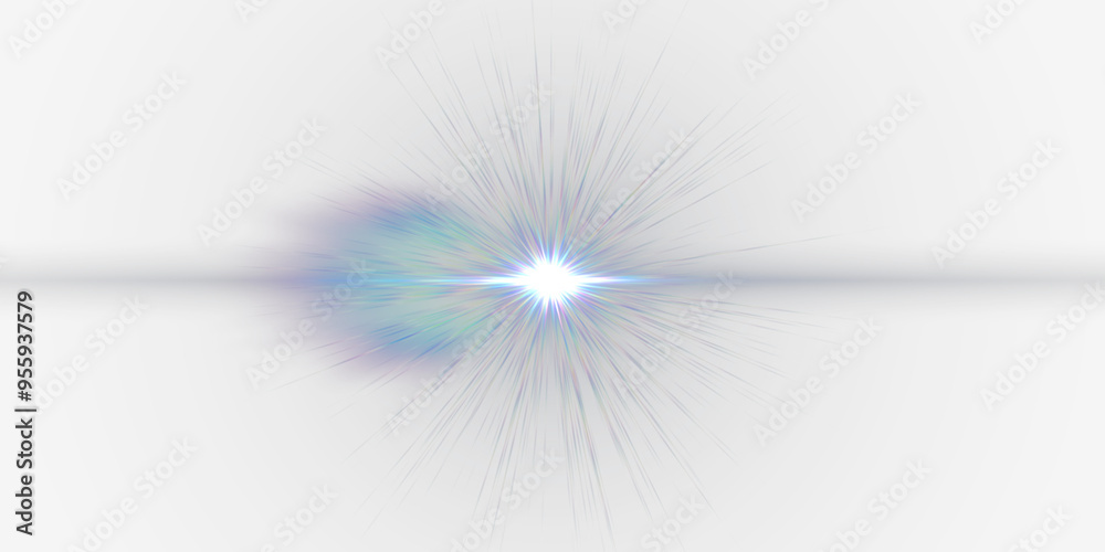 Glow effect. Star sparkles on a transparent background. Light Effects, lens flares, Sun flash with rays or spotlight and bokeh. Glow flare light effect.