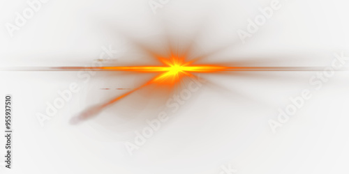 Glow effect. Star sparkles on a transparent background. Light Effects, lens flares, Sun flash with rays or spotlight and bokeh. Glow flare light effect.