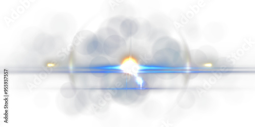 Obraz na płótnie Glow effect. Star sparkles on a transparent background. Light Effects, lens flares, Sun flash with rays or spotlight and bokeh. Glow flare light effect. w salonie