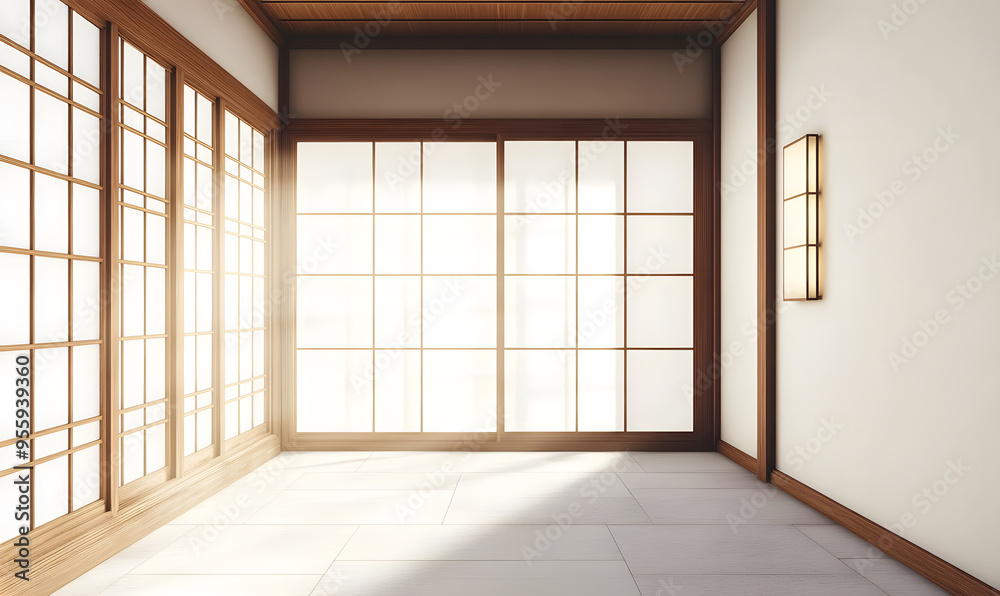 Obraz premium Japanese-style 2D illustrator doodle cartoon for floor tiles and wallpaper