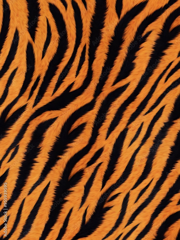 Tiger fur pattern background with bold orange and black stripes Tiger fur pattern background with bold orange and black stripes