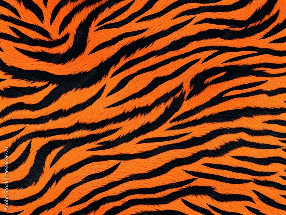 Tiger fur pattern background with bold orange and black stripes Tiger fur pattern background with bold orange and black stripes