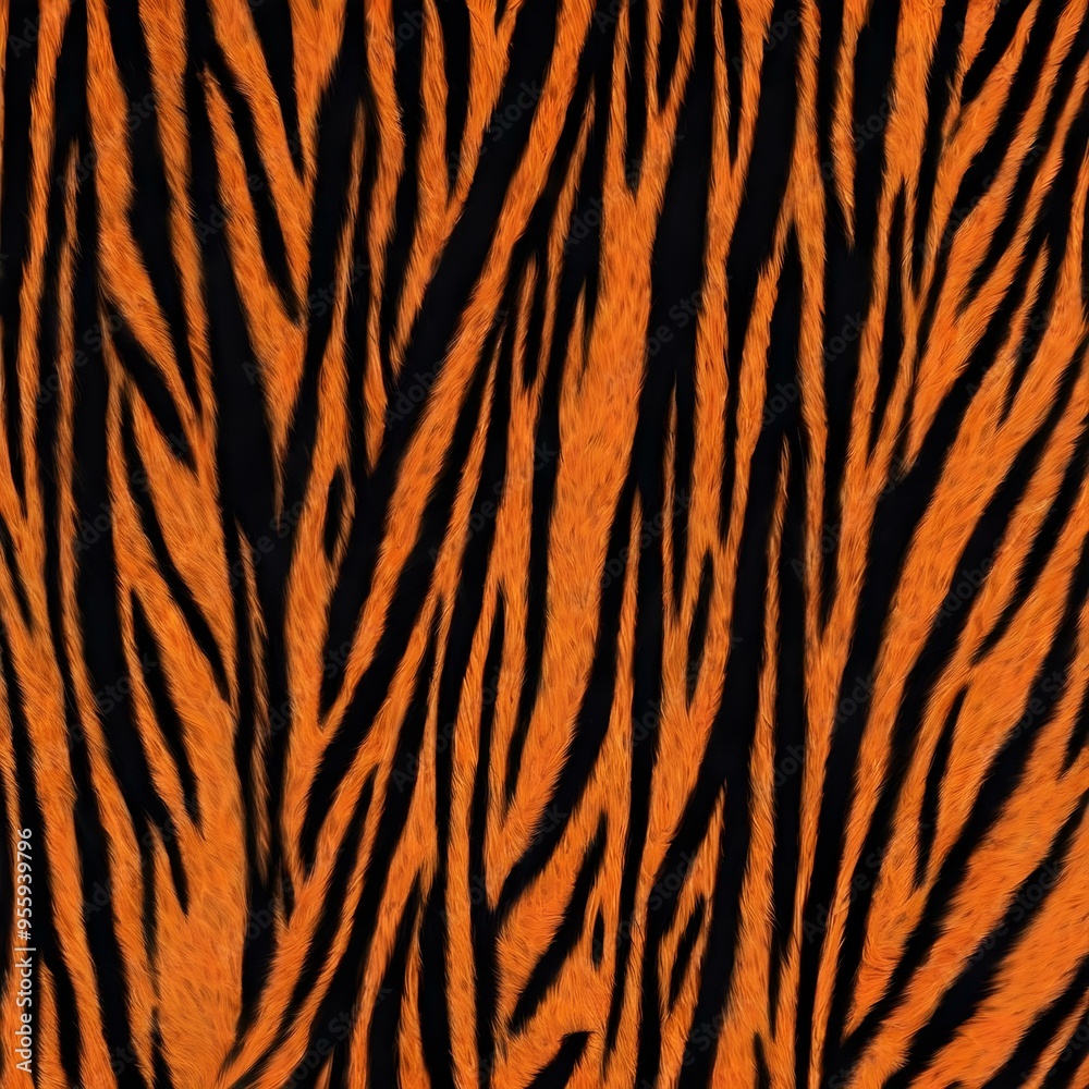Tiger fur pattern background with bold orange and black stripes Tiger fur pattern background with bold orange and black stripes