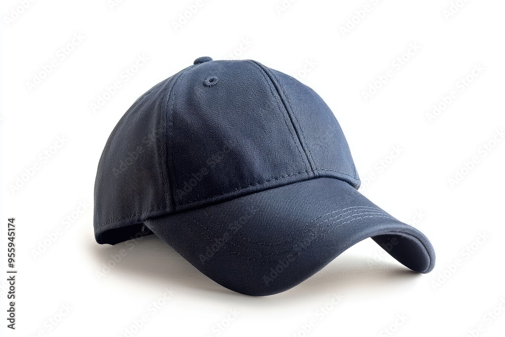 A Plain Blue Baseball Cap Isolated on a White Background A Plain Blue Baseball Cap Isolated on a White Background