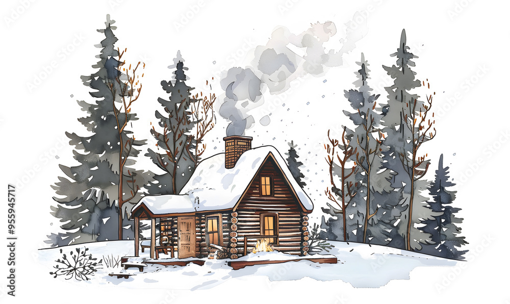 Naklejka premium New Year and Christmas card, graphic advertising backgrounds in a doodle 2D illustrator style