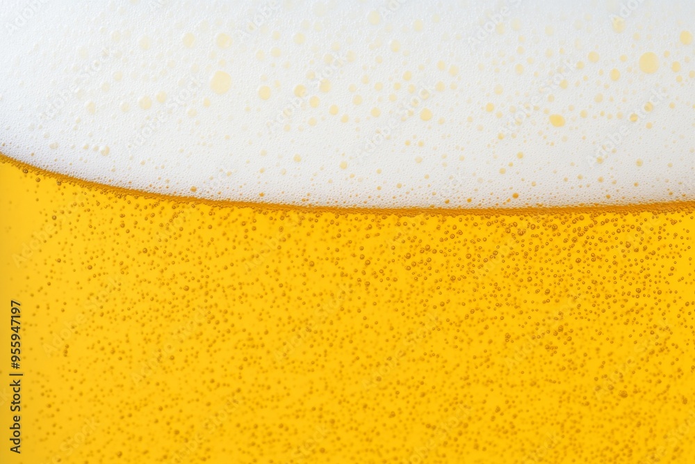 Close-Up of Yellow Beer with White Foam on Plain White Background, Capturing Crisp Details in a Flat Lay Photography with Professional Color Grading and Clean, Sharp Focus Close-Up of Yellow Beer with White Foam on Plain White Background, Capturing Crisp Details in a Flat Lay Photography with Professional Color Grading and Clean, Sharp Focus