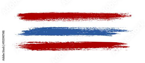 thailand flag - stripes brush style