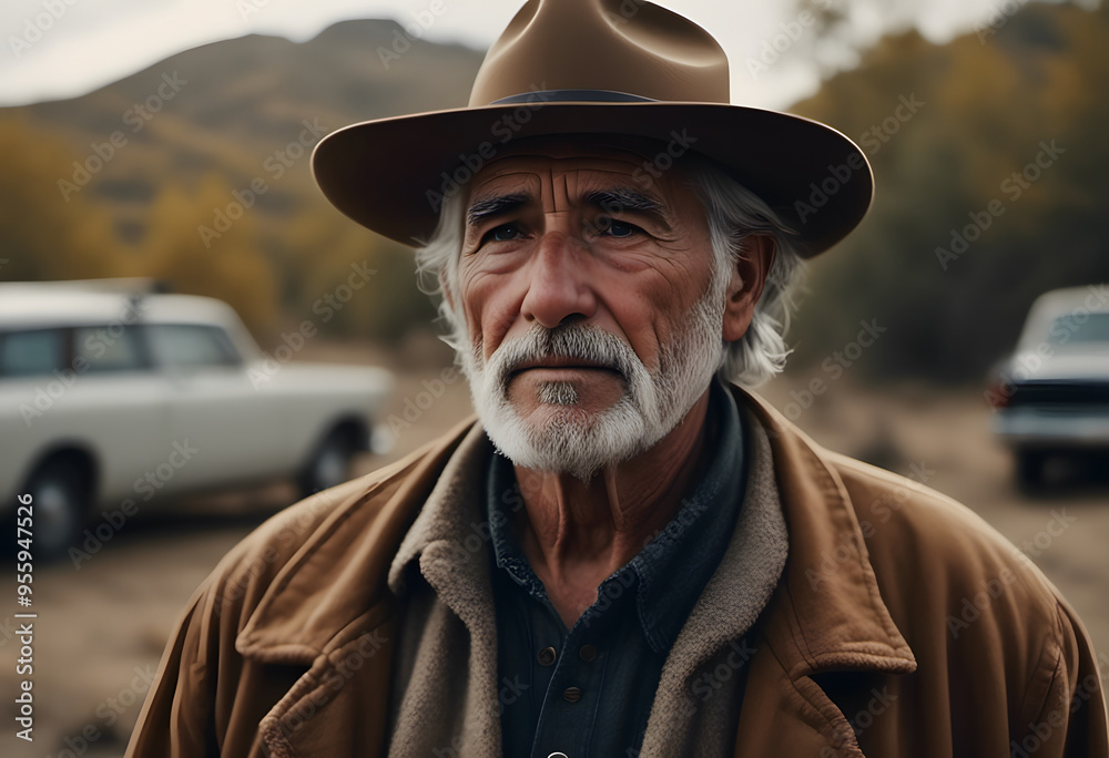 A portrait of an elderly man, with deep-set eyes and a thoughtful expression. A portrait of an elderly man, with deep-set eyes and a thoughtful expression.