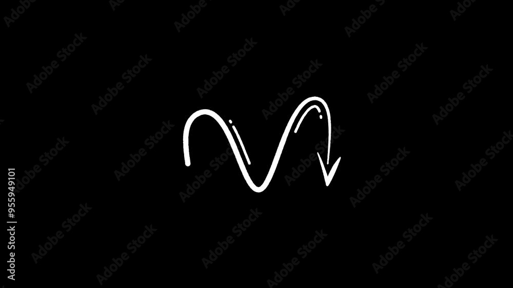 arrow animation on black screen ,Hand drawn arrow Animation  against  black screen .arrow motion graphic, arrow animation, change blend mode to screen