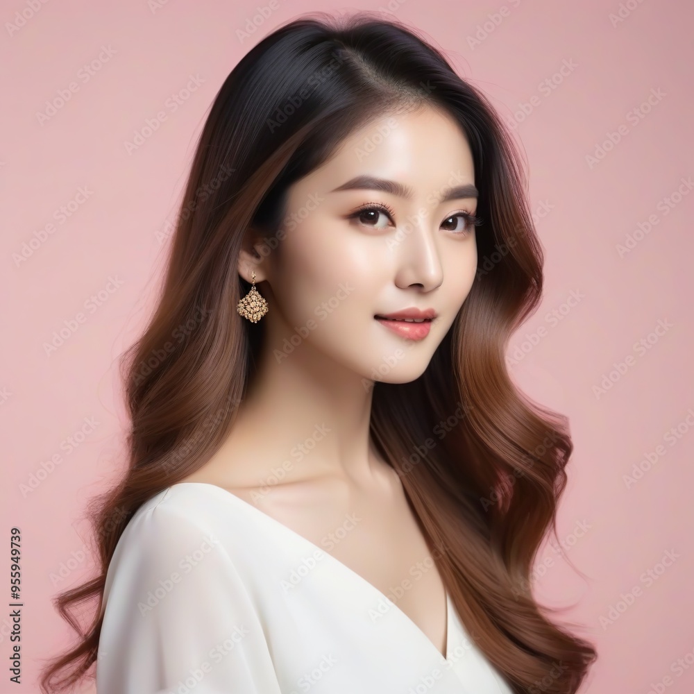 Beautiful Fashion Model with Flawless Skin and Sensual Lips Beautiful Fashion Model with Flawless Skin and Sensual Lips