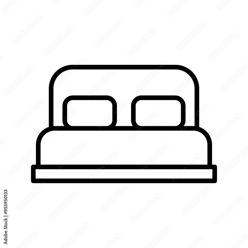 badroom icon on white background color editable