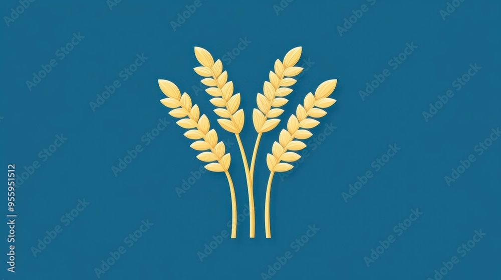 Vibrant wheat ears illustrated in 3D, combining modern flat design and cartoon textures for a fresh look. Vibrant wheat ears illustrated in 3D, combining modern flat design and cartoon textures for a fresh look.
