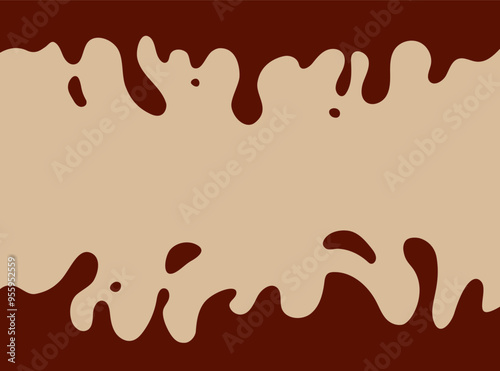 Coffee or chocolate liquid texture. Cocoa splash vector background. Abstract liquid brown waves illustration. photo