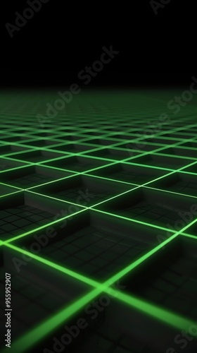 Green grid in the dark