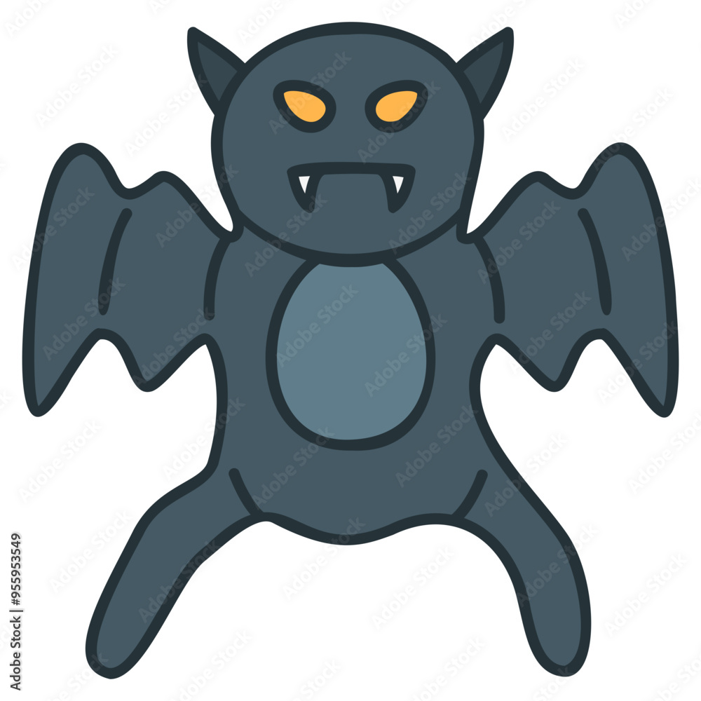 Obraz premium bat filled outline icon