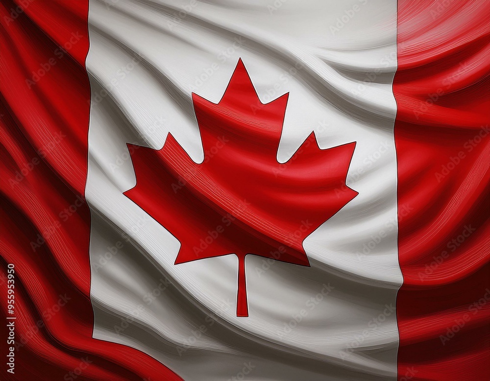 3d illustration of fluttering flag of Canada texture 3d illustration of fluttering flag of Canada texture