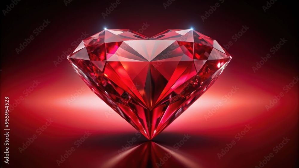 Vibrant red diamond heart symbolizing love and passion , love, passion, romance, Valentine's Day, sparkle, gem, precious Vibrant red diamond heart symbolizing love and passion , love, passion, romance, Valentine's Day, sparkle, gem, precious
