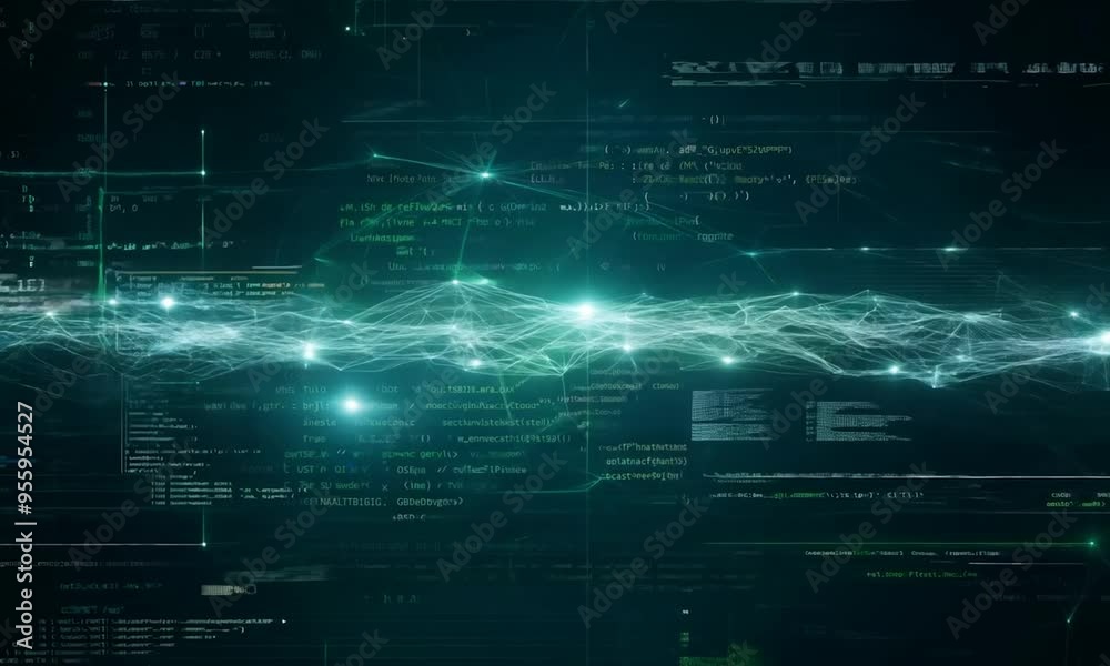 Digital Network with Lines of Code Digital Network with Lines of Code
