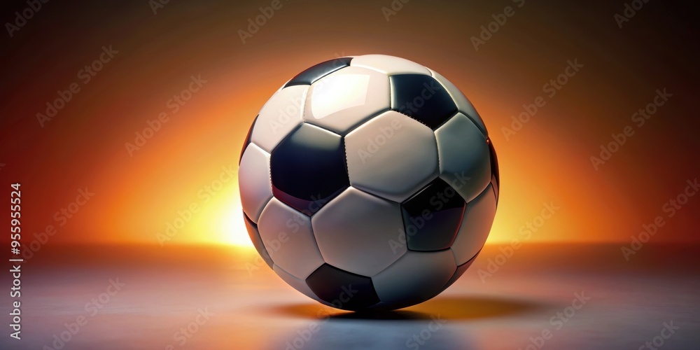 Obraz premium Soccer ball on gradient background, soccer, ball, sports, football, gradient, background, athletic, recreation, competition