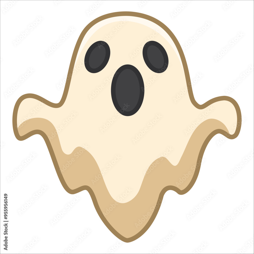 Obraz premium Cute white ghost isolated on white background