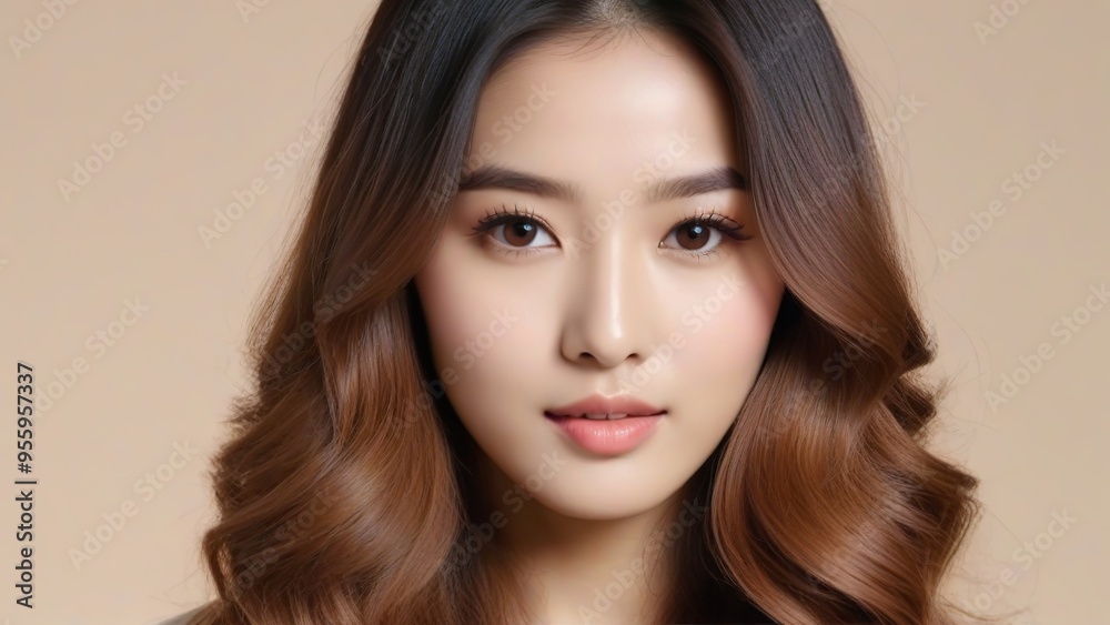 Fototapeta premium Beautiful Fashion Model with Flawless Skin and Sensual Lips