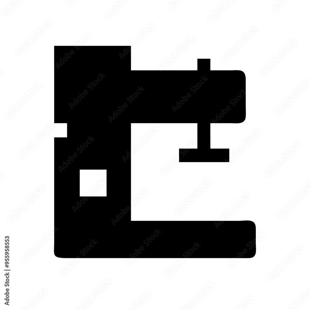 A milling machine icon representing a device used in manufacturing for precise cutting A milling machine icon representing a device used in manufacturing for precise cutting