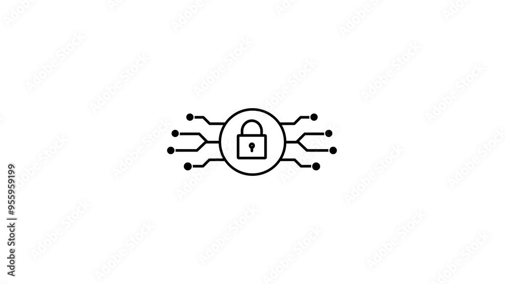 Security concept padlock icon animation. cyber security data protection icon motion background. Security concept padlock icon animation. cyber security data protection icon motion background.