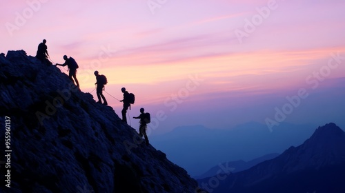 Company group building activities, mountain climbing, teamwork, team sports, ...