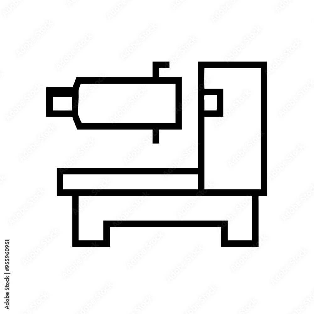 A lathe machine icon symbolizing a versatile tool used in manufacturing for shaping A lathe machine icon symbolizing a versatile tool used in manufacturing for shaping
