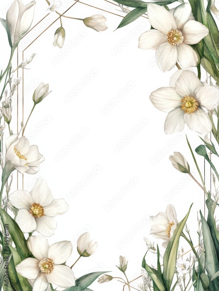 White Page with Pastel Floral Design and Geometric Frame, Featuring a Pattern for Letters or Notes, Ideal for Interior Decor
White Page with Pastel Floral Design and Geometric Frame, Featuring a Pattern for Letters or Notes, Ideal for Interior Decor