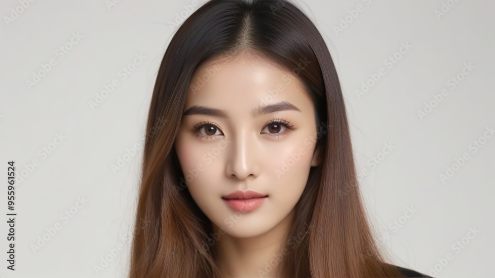 Beautiful Fashion Model with Flawless Skin and Sensual Lips