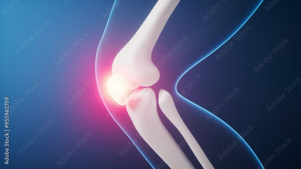Leg bone in the transparent human body, 3d rendering.