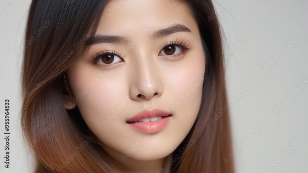 Beautiful Fashion Model with Flawless Skin and Sensual Lips