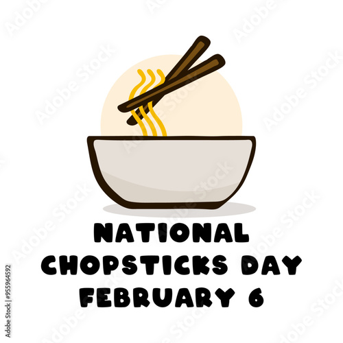 National Chopsticks Day on white background. February 6.