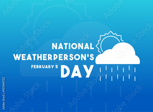 National Weatherperson's Day. February 5. Gradient background.
