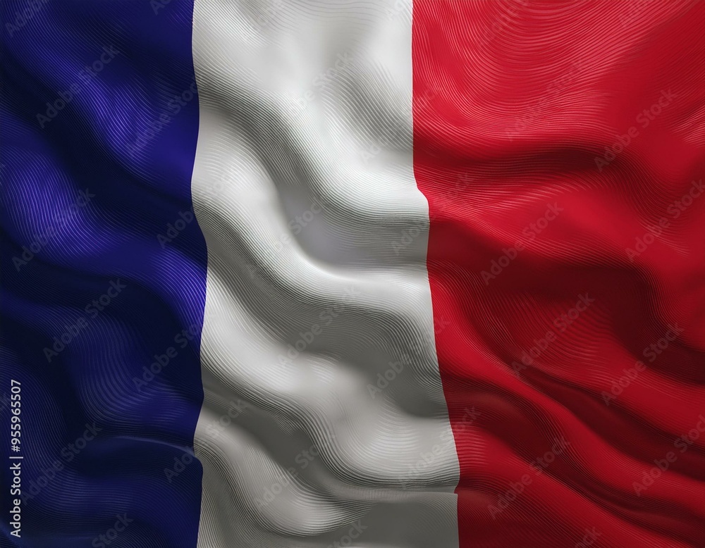 3d illustration of fluttering flag of France texture 3d illustration of fluttering flag of France texture