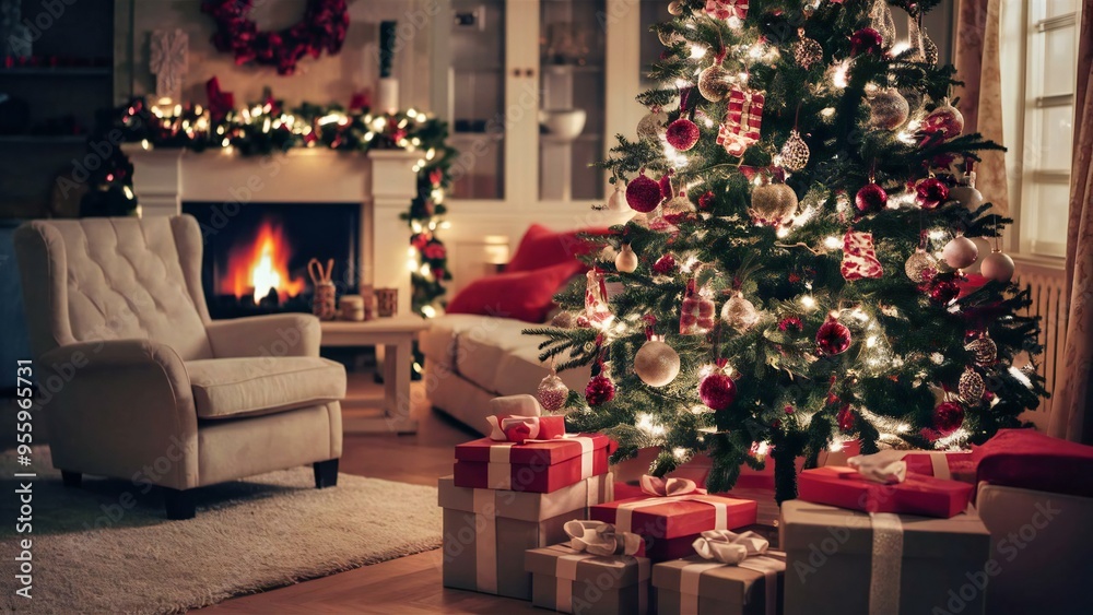 christmas tree with gifts