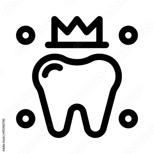tooth crown line icon