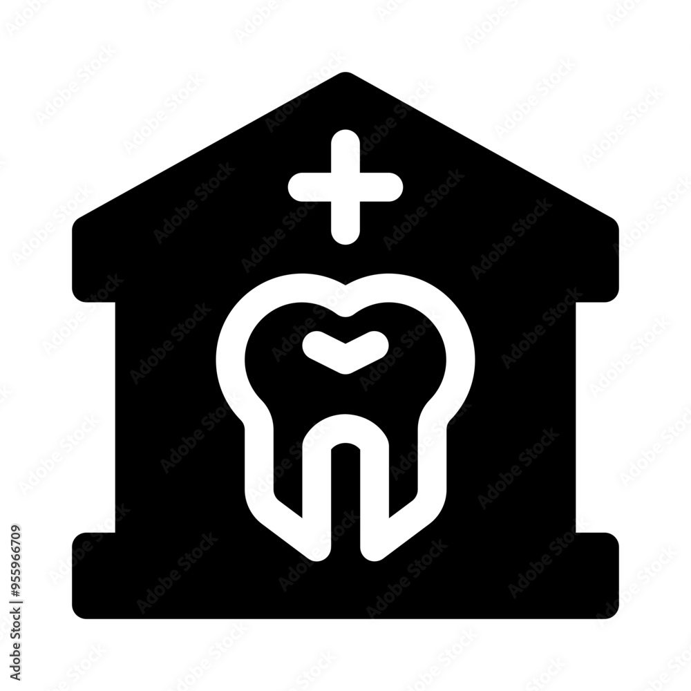 Obraz premium dental clinic glyph icon